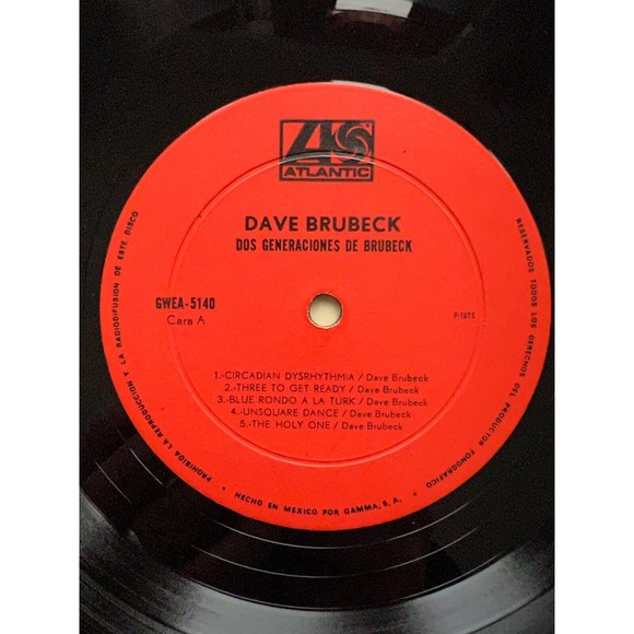 Dave Brubeck Dos Generaciones De Brubeck LP Atlantic GWEA 5140 VG Import Mexico - Picture 5 of 7